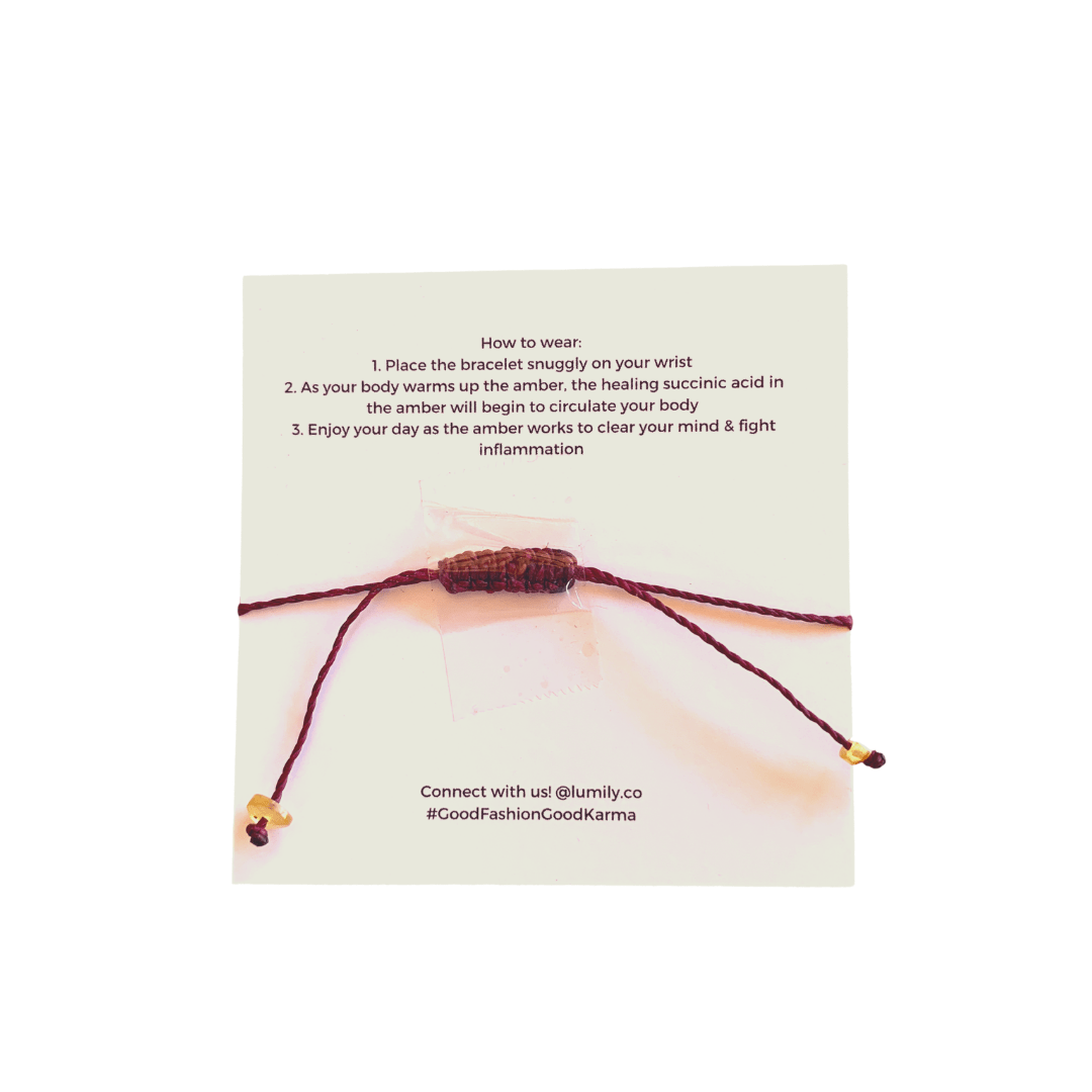 Erika Single Amber Pull String Bracelet - Mexico Bracelets La Vie Bien Erika Single Amber Pull String Bracelet - Mexico