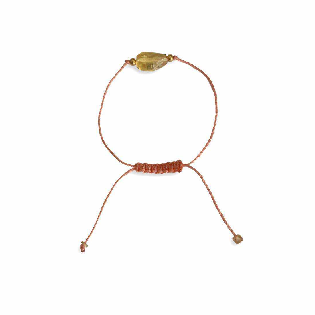 Erika Single Amber Pull String Bracelet - Mexico Bracelets La Vie Bien Erika Single Amber Pull String Bracelet - Mexico