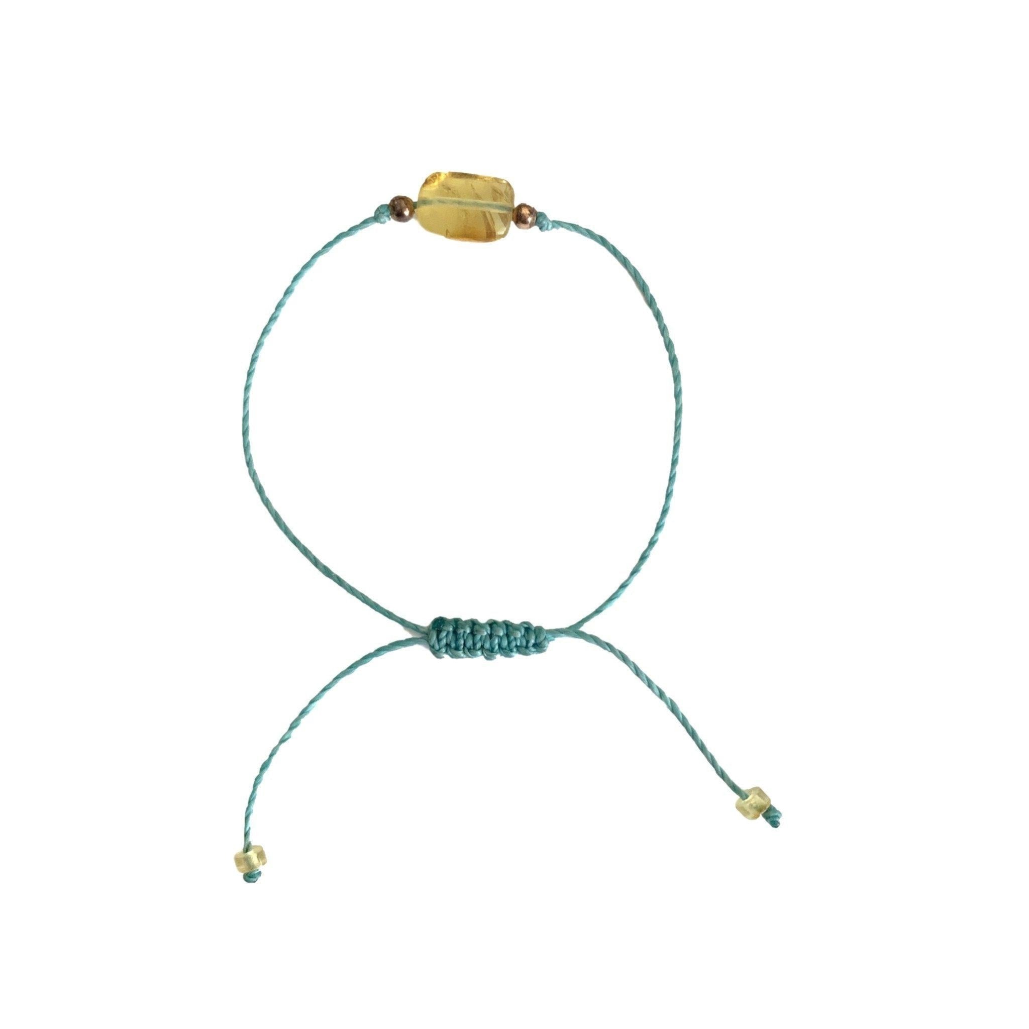 Erika Single Amber Pull String Bracelet - Mexico Bracelets La Vie Bien Erika Single Amber Pull String Bracelet - Mexico