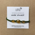 Erika Triple Amber Macrame Pull String Bracelet - Mexico Bracelets La Vie Bien Erika Triple Amber Macrame Pull String Bracelet - Mexico