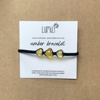 Erika Triple Amber Macrame Pull String Bracelet - Mexico Bracelets La Vie Bien Erika Triple Amber Macrame Pull String Bracelet - Mexico