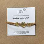 Erika Triple Amber Macrame Pull String Bracelet - Mexico Bracelets La Vie Bien Erika Triple Amber Macrame Pull String Bracelet - Mexico