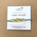 Erika Triple Amber Macrame Pull String Bracelet - Mexico Bracelets La Vie Bien Erika Triple Amber Macrame Pull String Bracelet - Mexico