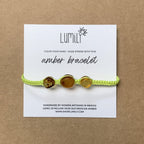 Erika Triple Amber Macrame Pull String Bracelet - Mexico Bracelets La Vie Bien Erika Triple Amber Macrame Pull String Bracelet - Mexico