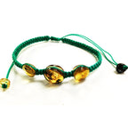 Erika Triple Amber Macrame Pull String Bracelet - Mexico Bracelets La Vie Bien Erika Triple Amber Macrame Pull String Bracelet - Mexico