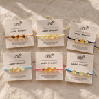 Erika Triple Amber Macrame Pull String Bracelet - Mexico Bracelets La Vie Bien Erika Triple Amber Macrame Pull String Bracelet - Mexico