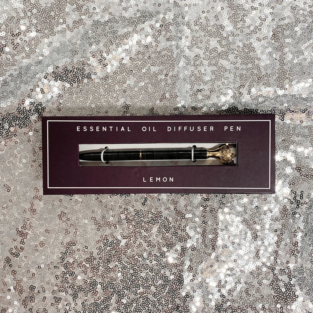Essential Oil Diffuser Pen in Lemon | Includes 1 ml of Essential Oil and 2 Lava Beads | Refillable by The Bullish Store