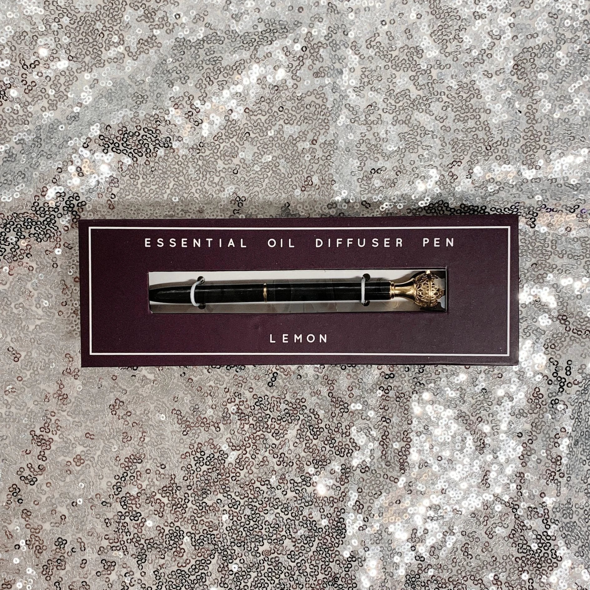 Essential Oil Diffuser Pen in Lemon | Includes 1 ml of Essential Oil and 2 Lava Beads | Refillable by The Bullish Store