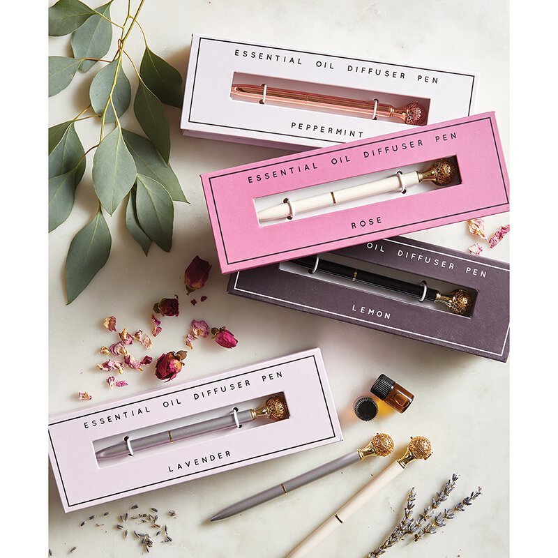 Essential Oil Diffuser Pen in Peppermint | Includes 1 ml of Essential Oil and 2 Lava Beads | Refillable Pen La Vie Bien Essential Oil Diffuser Pen in Peppermint | Includes 1 ml of Essential Oil and 2 Lava Beads | Refillable