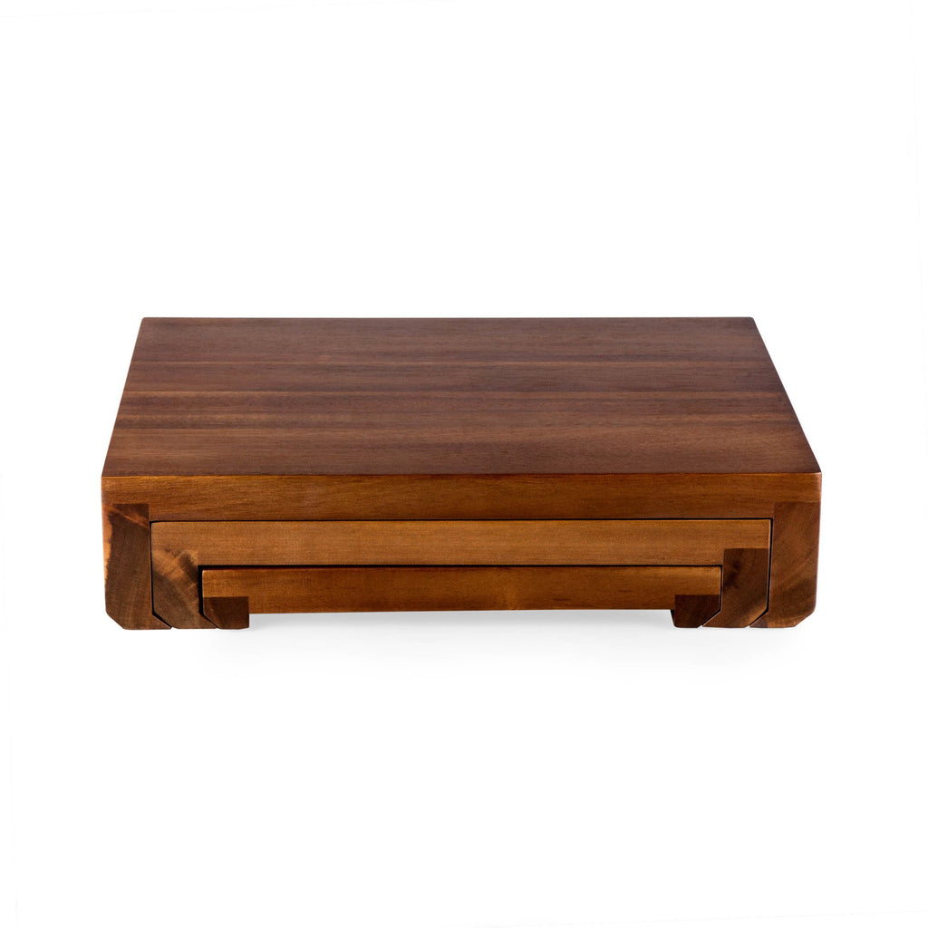 Etage Set Of 3 Acacia Serving Pedestals Core La Vie Bien Etage Set Of 3 Acacia Serving Pedestals