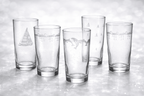 Etched Highball Glass – 15oz Dishes La Vie Bien Etched Highball Glass – 15oz