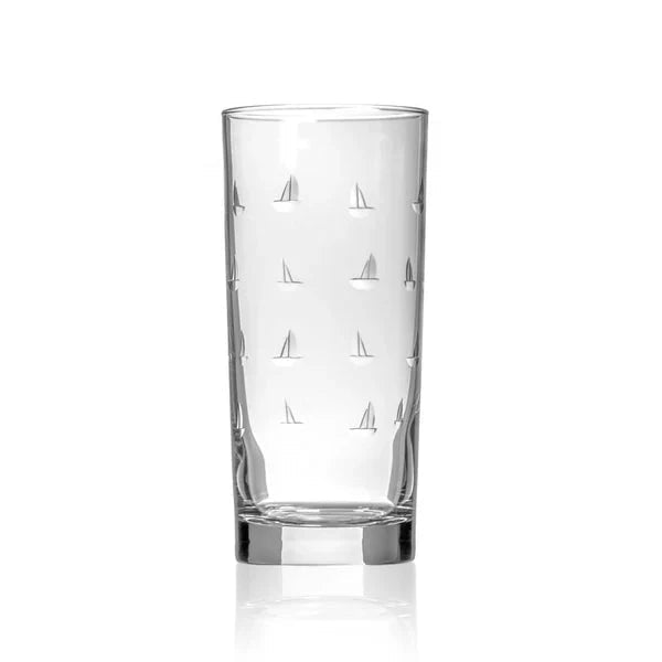 Etched Highball Glass – 15oz Dishes La Vie Bien Etched Highball Glass – 15oz