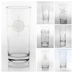Etched Highball Glass – 15oz Dishes La Vie Bien Etched Highball Glass – 15oz