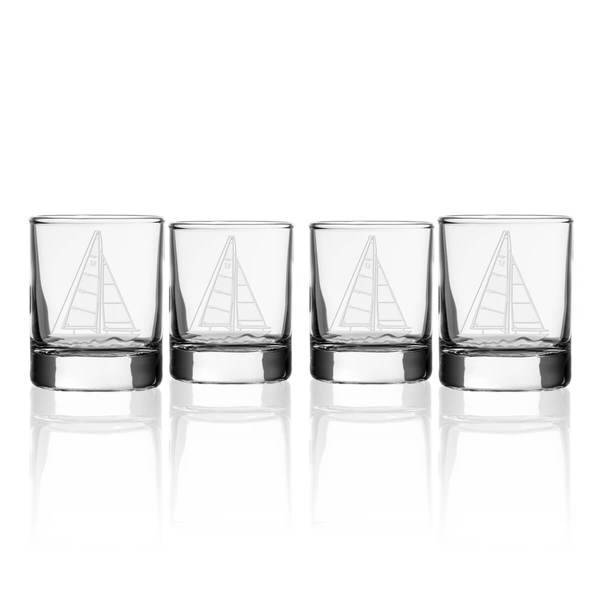 Etched Sailboat Glass Votive Candle Holder Candle Holder La Vie Bien Etched Sailboat Glass Votive Candle Holder