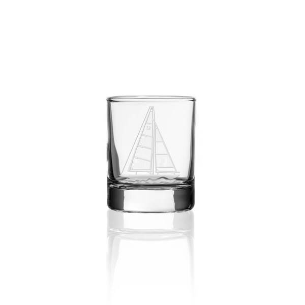 Etched Sailboat Glass Votive Candle Holder Candle Holder La Vie Bien Etched Sailboat Glass Votive Candle Holder