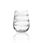 Etched Stemless Wine Glass – 17oz Dishes La Vie Bien Etched Stemless Wine Glass – 17oz