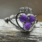 Eternity Amethyst Irish Claddagh Ring in Sterling Silver Ring La Vie Bien Eternity Amethyst Irish Claddagh Ring in Sterling Silver