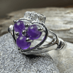 Eternity Amethyst Irish Claddagh Ring in Sterling Silver Ring La Vie Bien Eternity Amethyst Irish Claddagh Ring in Sterling Silver