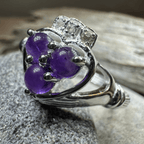 Eternity Amethyst Irish Claddagh Ring in Sterling Silver Ring La Vie Bien Eternity Amethyst Irish Claddagh Ring in Sterling Silver