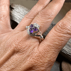 Eternity Amethyst Irish Claddagh Ring in Sterling Silver Ring La Vie Bien Eternity Amethyst Irish Claddagh Ring in Sterling Silver