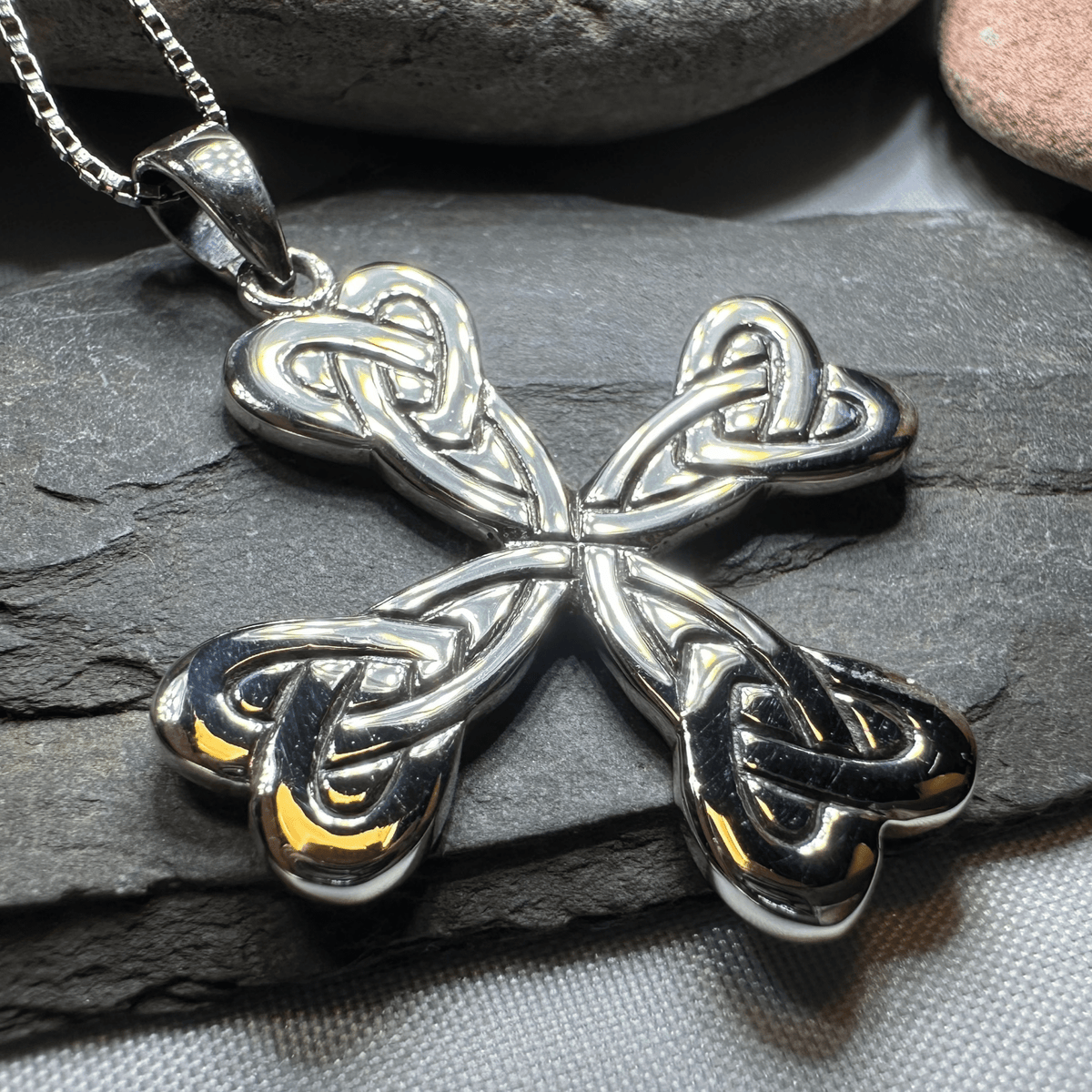 Ethereal Celtic Cross Necklace in Sterling Silver Pendant La Vie Bien Ethereal Celtic Cross Necklace in Sterling Silver