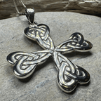 Ethereal Celtic Cross Necklace in Sterling Silver Pendant La Vie Bien Ethereal Celtic Cross Necklace in Sterling Silver