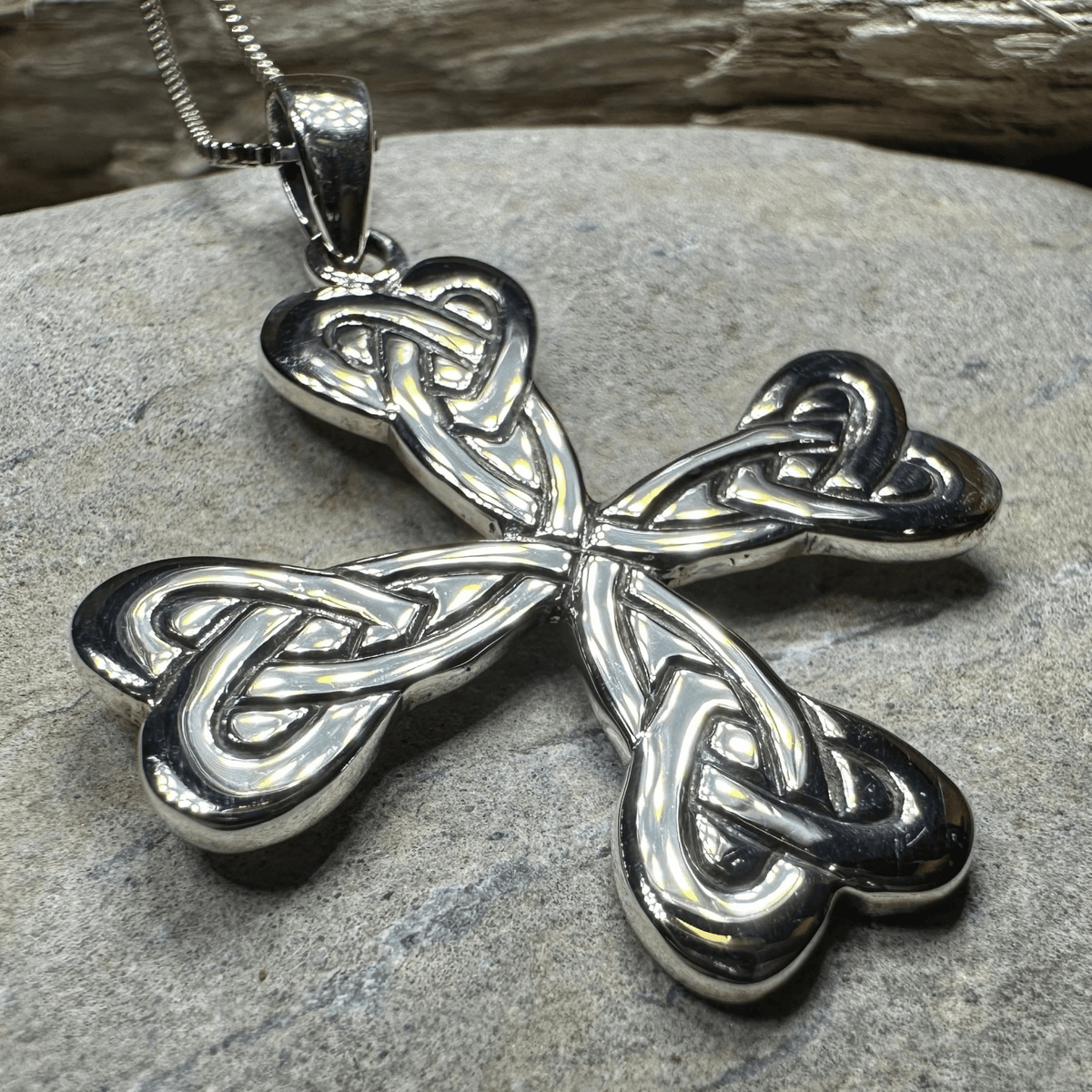 Ethereal Celtic Cross Necklace in Sterling Silver Pendant La Vie Bien Ethereal Celtic Cross Necklace in Sterling Silver