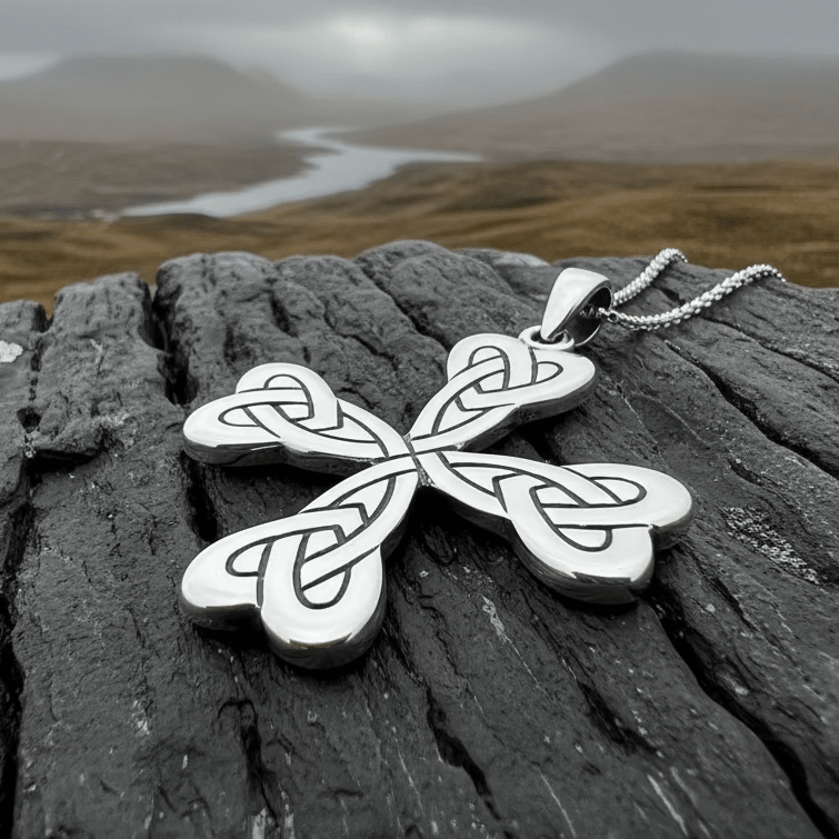 Ethereal Celtic Cross Necklace in Sterling Silver Pendant La Vie Bien Ethereal Celtic Cross Necklace in Sterling Silver