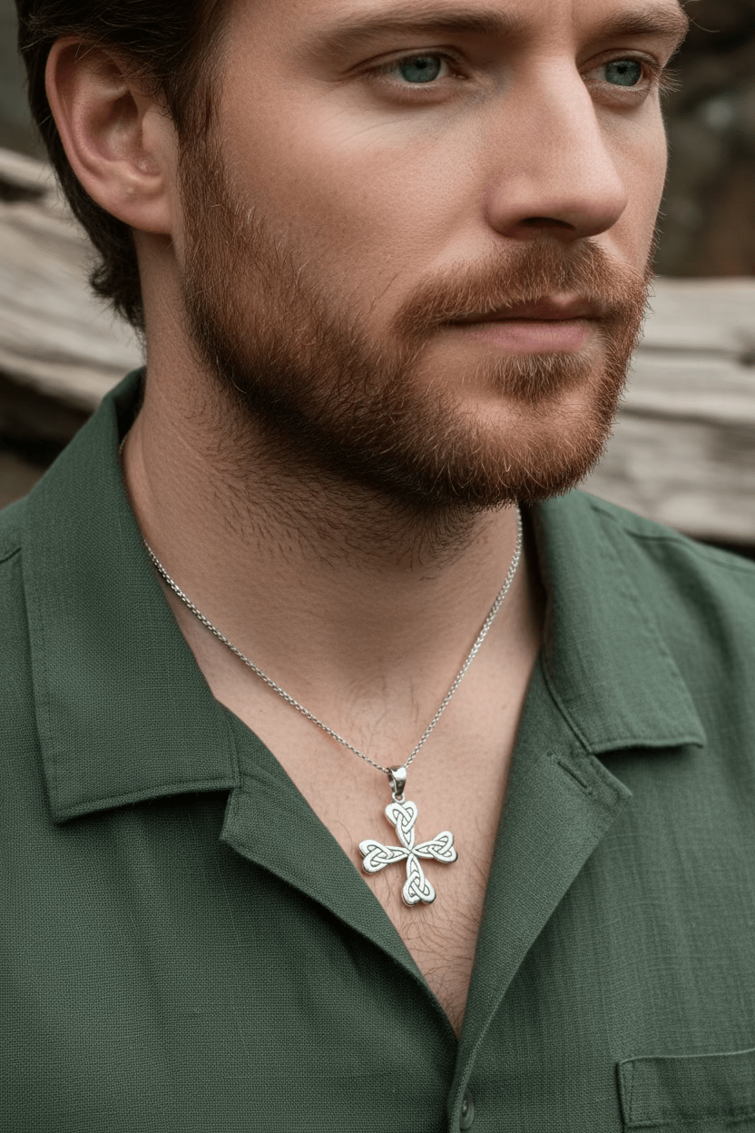 Ethereal Celtic Cross Necklace in Sterling Silver Pendant La Vie Bien Ethereal Celtic Cross Necklace in Sterling Silver