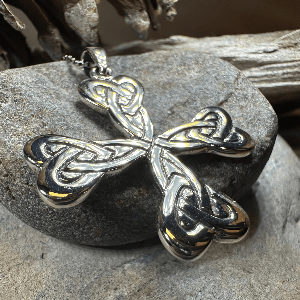Ethereal Celtic Cross Necklace in Sterling Silver Pendant La Vie Bien Ethereal Celtic Cross Necklace in Sterling Silver