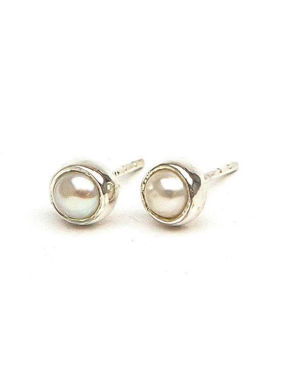 Ethereal Pearl Studs by Fair Anita