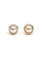 Ethereal Pearl Studs by Fair Anita