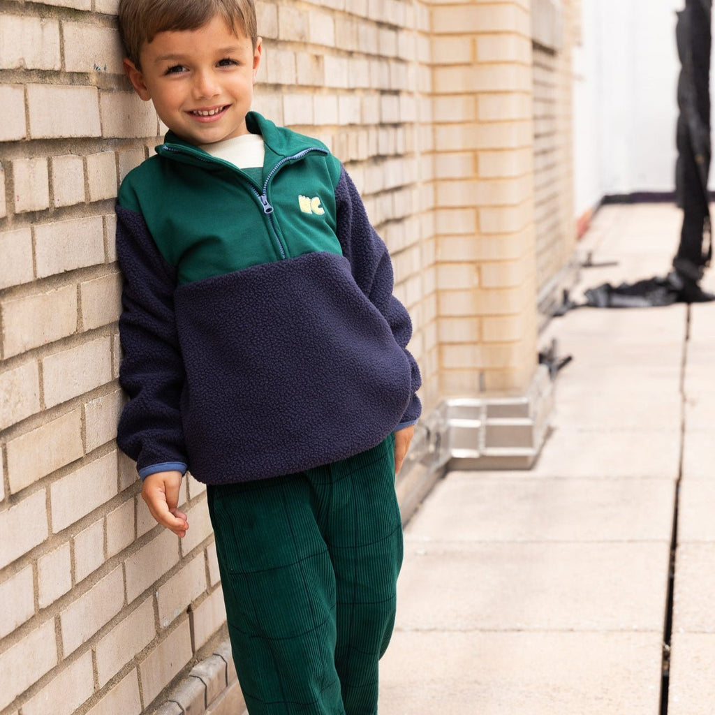 Evergreen Grid Corduroy Pant pants La Vie Bien Evergreen Grid Corduroy Pant
