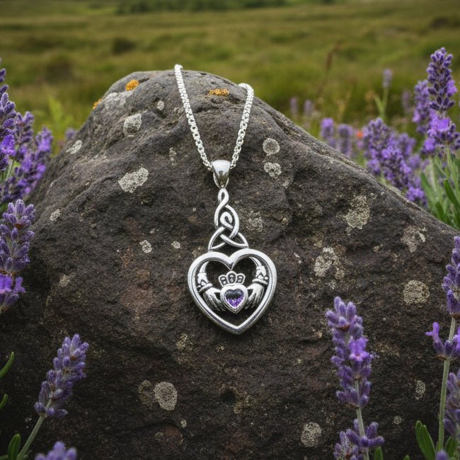 Evermore Irish Claddagh Necklace in Sterling Silver Pendant La Vie Bien Evermore Irish Claddagh Necklace in Sterling Silver