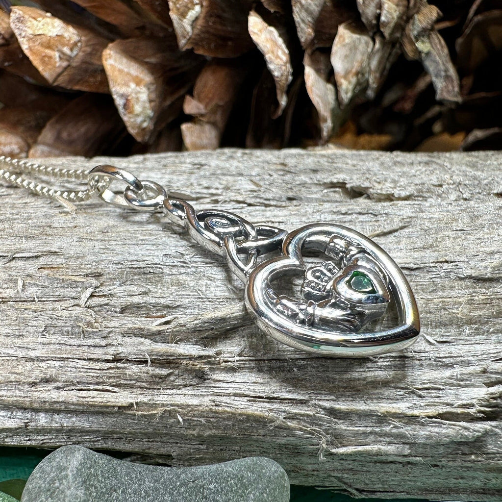 Evermore Irish Claddagh Necklace in Sterling Silver Pendant La Vie Bien Evermore Irish Claddagh Necklace in Sterling Silver