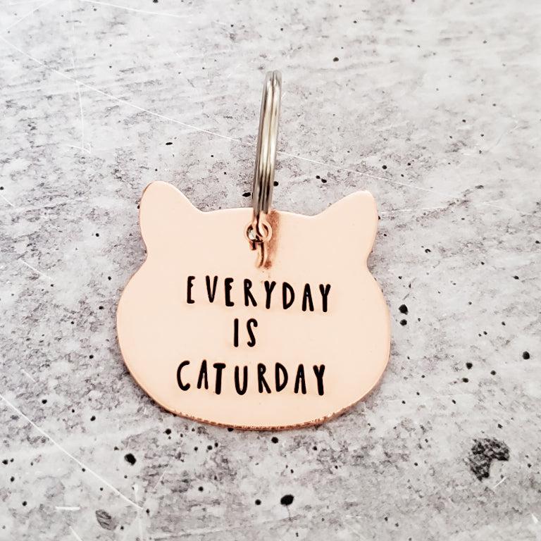 EVERYDAY IS CATURDAY Copper Cat Keychain Key Chain La Vie Bien EVERYDAY IS CATURDAY Copper Cat Keychain