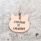 EVERYDAY IS CATURDAY Copper Cat Keychain Key Chain La Vie Bien EVERYDAY IS CATURDAY Copper Cat Keychain