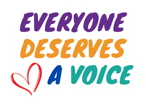 Everyone Deserves a Voice Sticker by RainBee Designs LLC