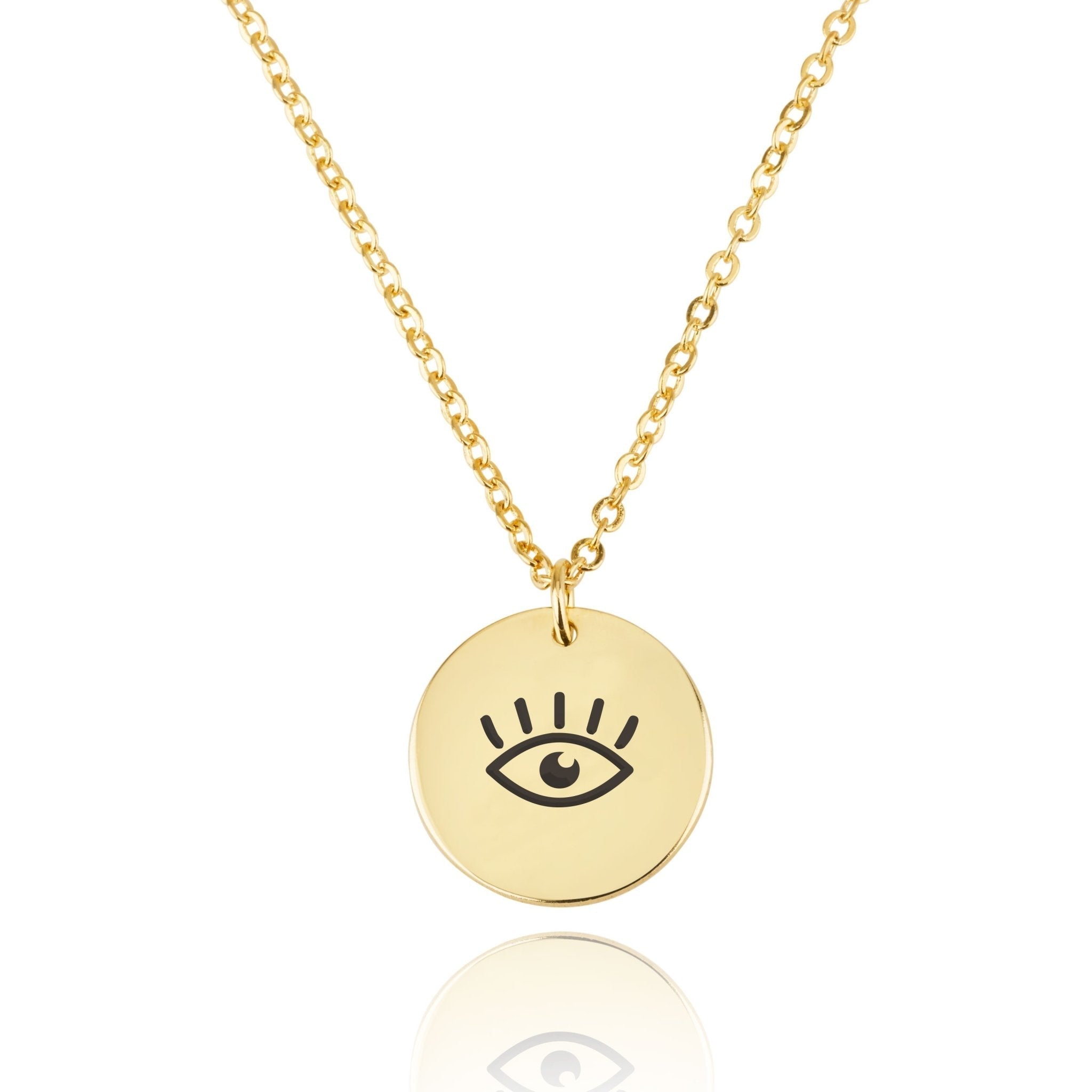 Evil Eye Engraving Disc Necklace La Vie Bien Evil Eye Engraving Disc Necklace