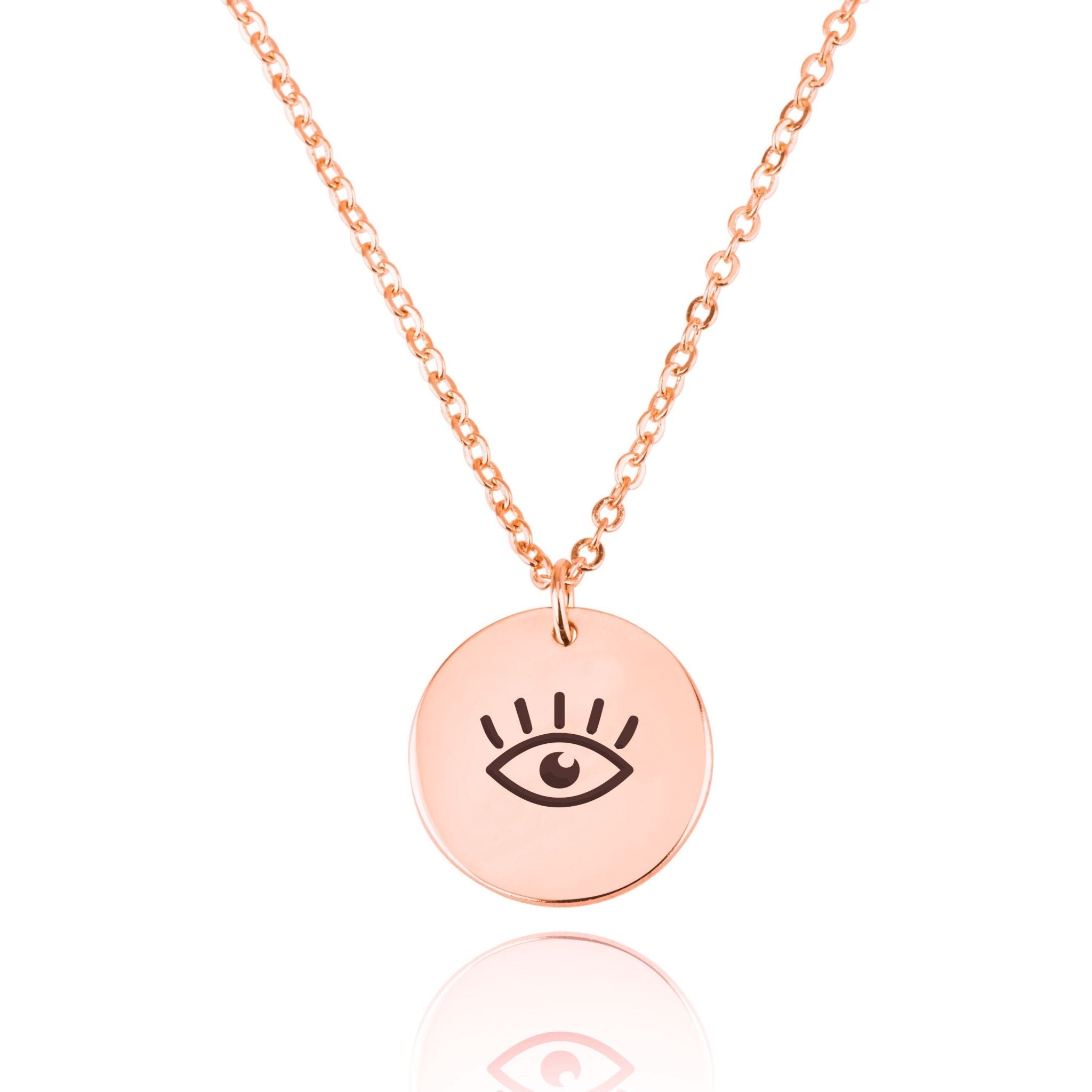 Evil Eye Engraving Disc Necklace La Vie Bien Evil Eye Engraving Disc Necklace