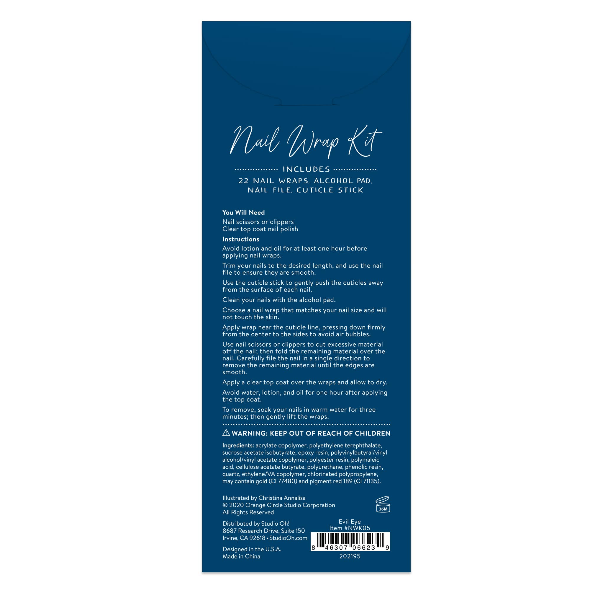 Evil Eye Nail Wrap Kit | Gothic Nail Care Arts Tools Accessories | On - the - go Travel Kit