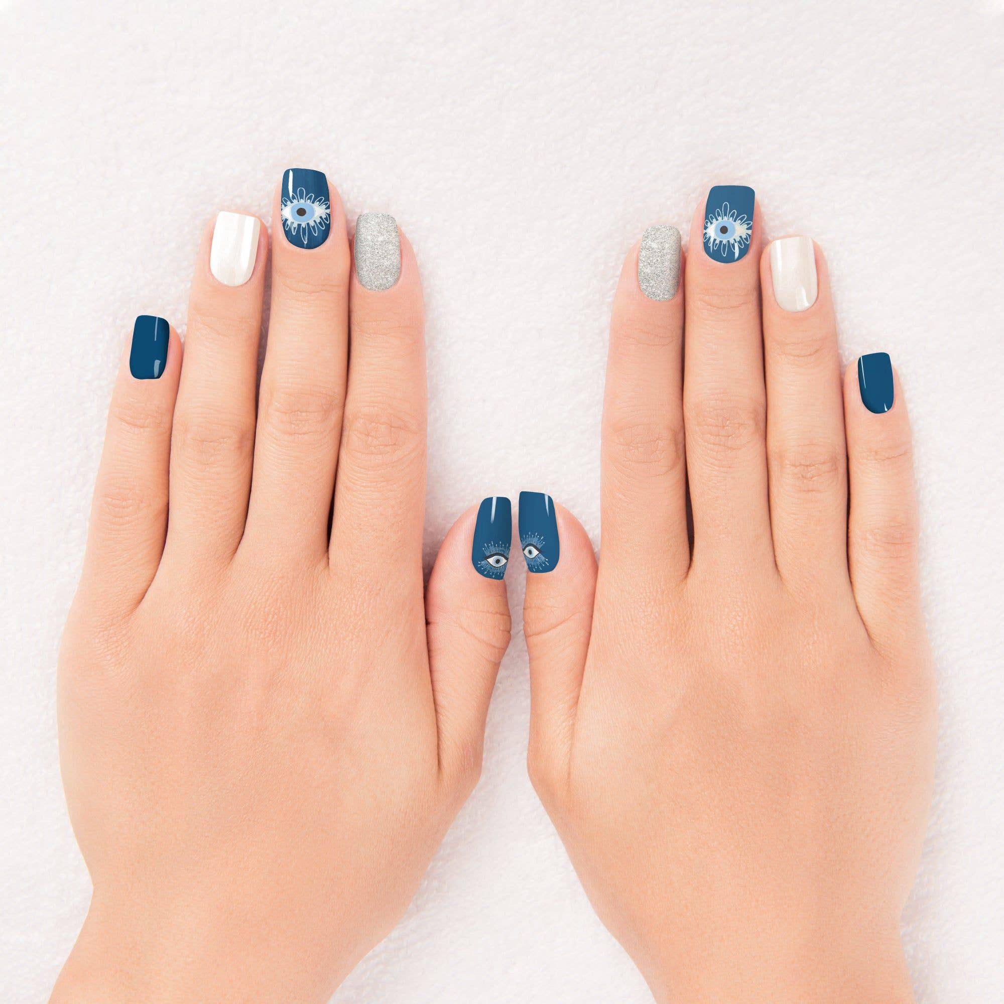 Evil Eye Nail Wrap Kit | Gothic Nail Care Arts Tools Accessories | On - the - go Travel Kit