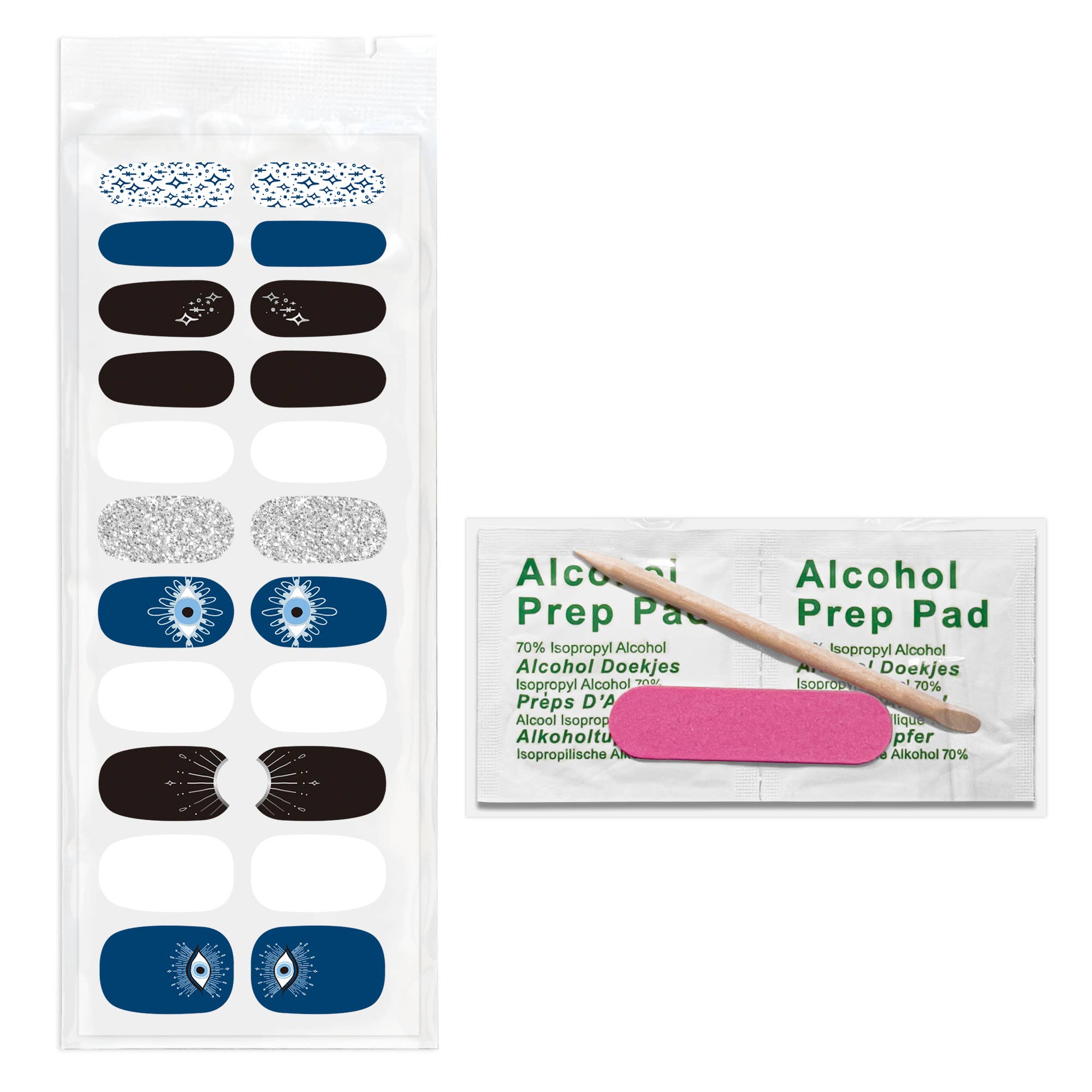 Evil Eye Nail Wrap Kit | Gothic Nail Care Arts Tools Accessories | On - the - go Travel Kit
