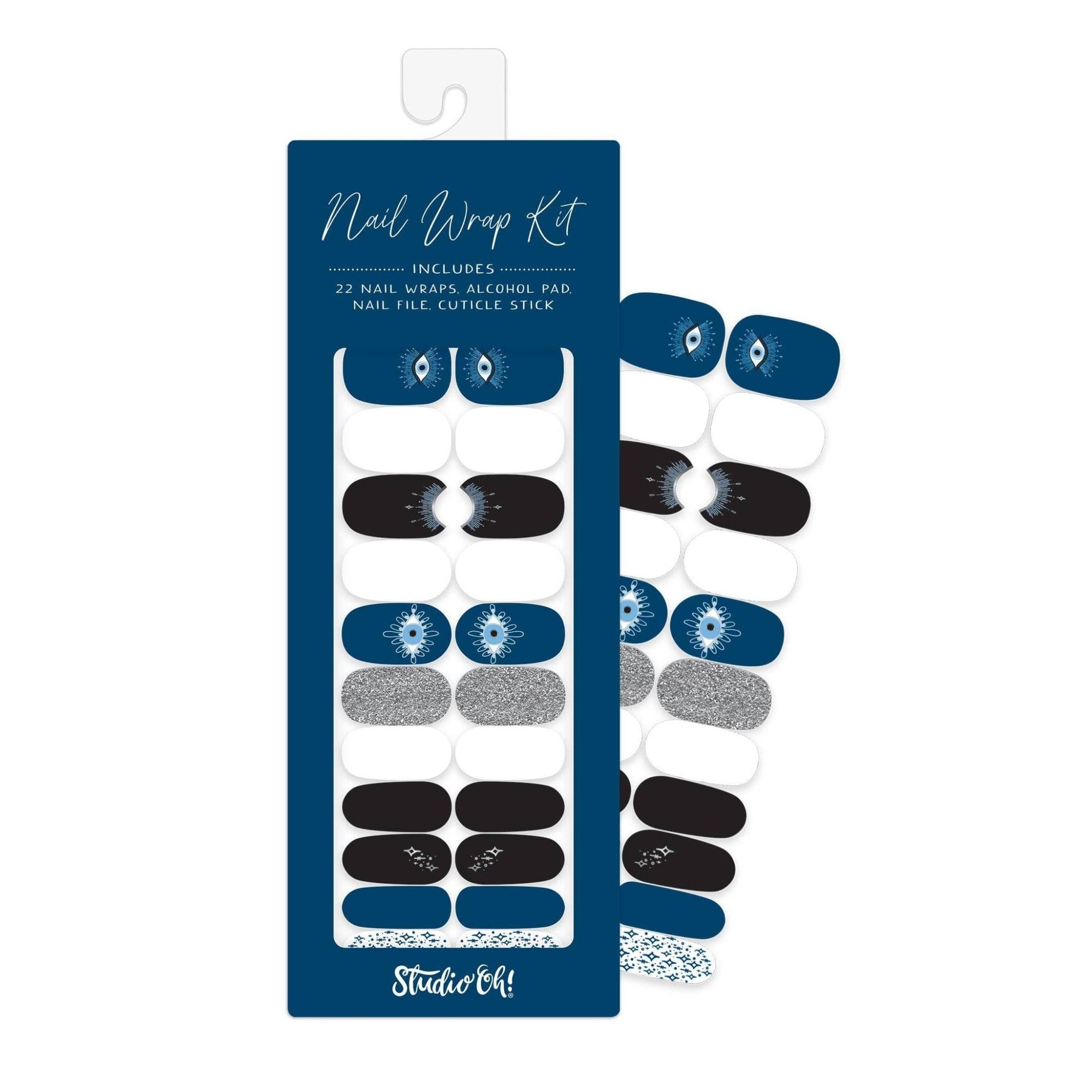 Evil Eye Nail Wrap Kit | Gothic Nail Care Arts Tools Accessories | On - the - go Travel Kit
