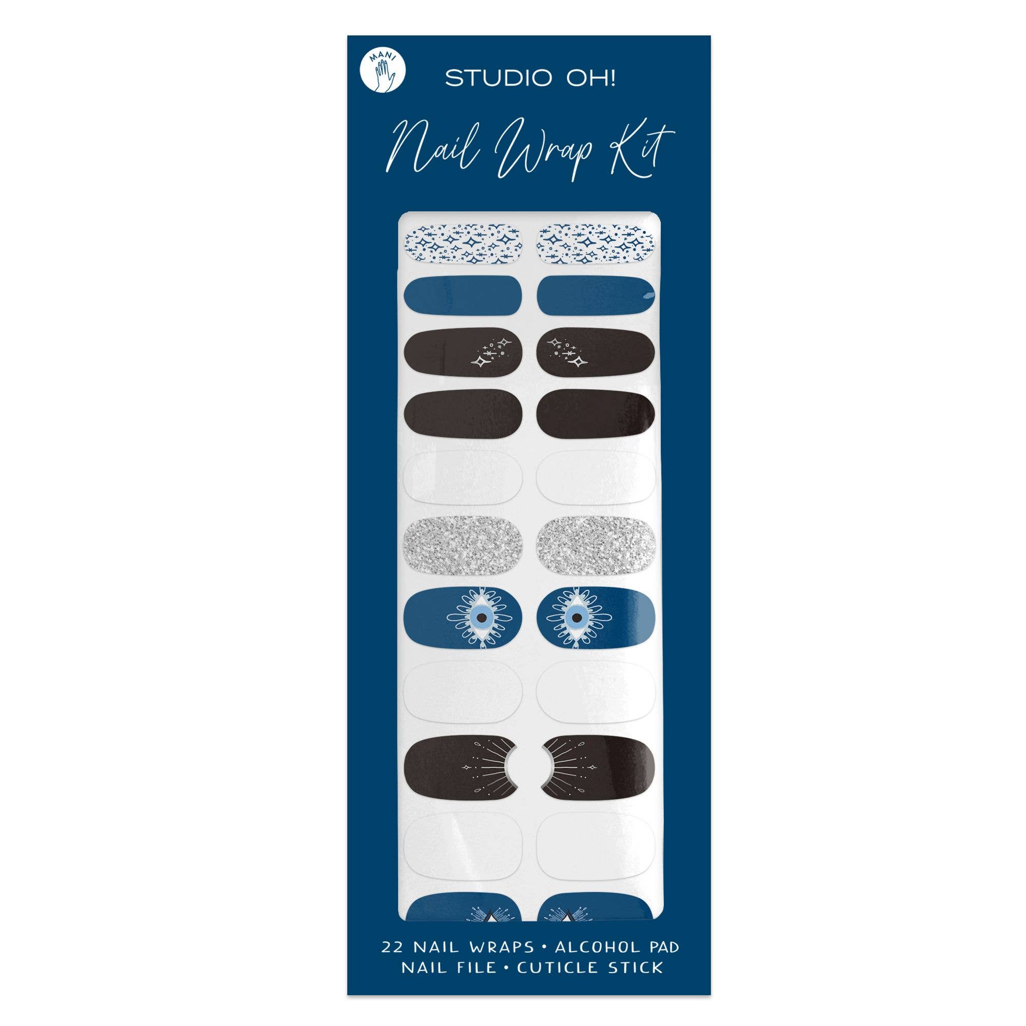 Evil Eye Nail Wrap Kit | Gothic Nail Care Arts Tools Accessories | On - the - go Travel Kit