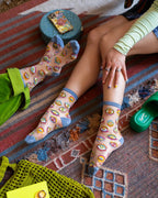 Evil Eye Sheer Crew Sock by Sock Candy