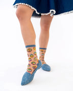 Evil Eye Sheer Crew Sock by Sock Candy