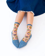 Evil Eye Sheer Crew Sock by Sock Candy