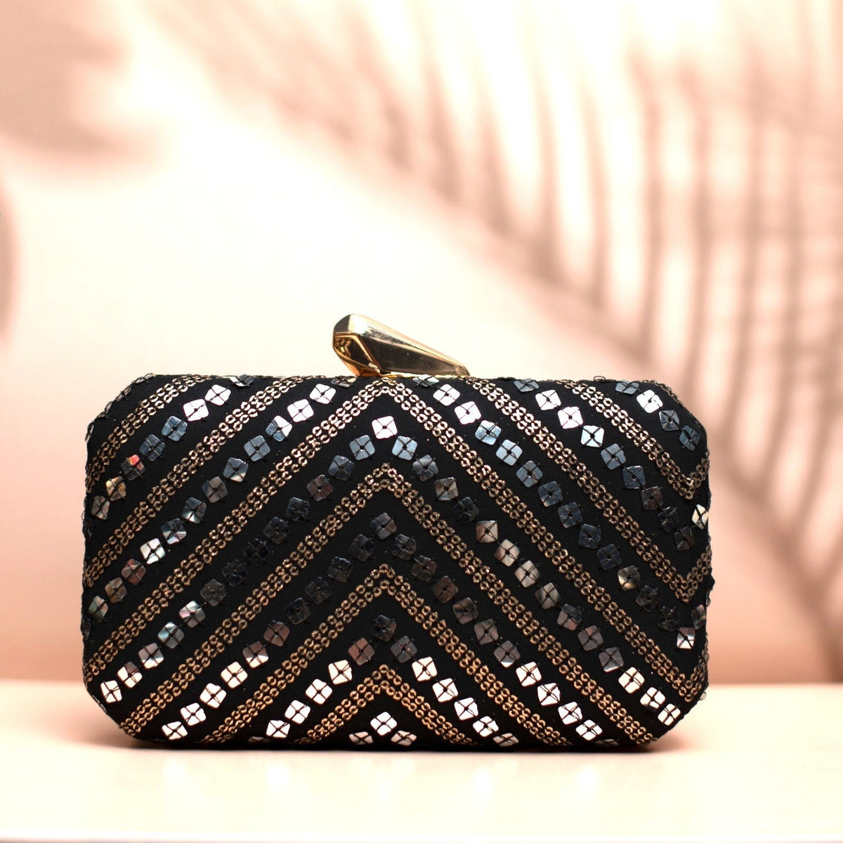 Exclusive Black Clutch with Sequence Work Clutch La Vie Bien Exclusive Black Clutch with Sequence Work