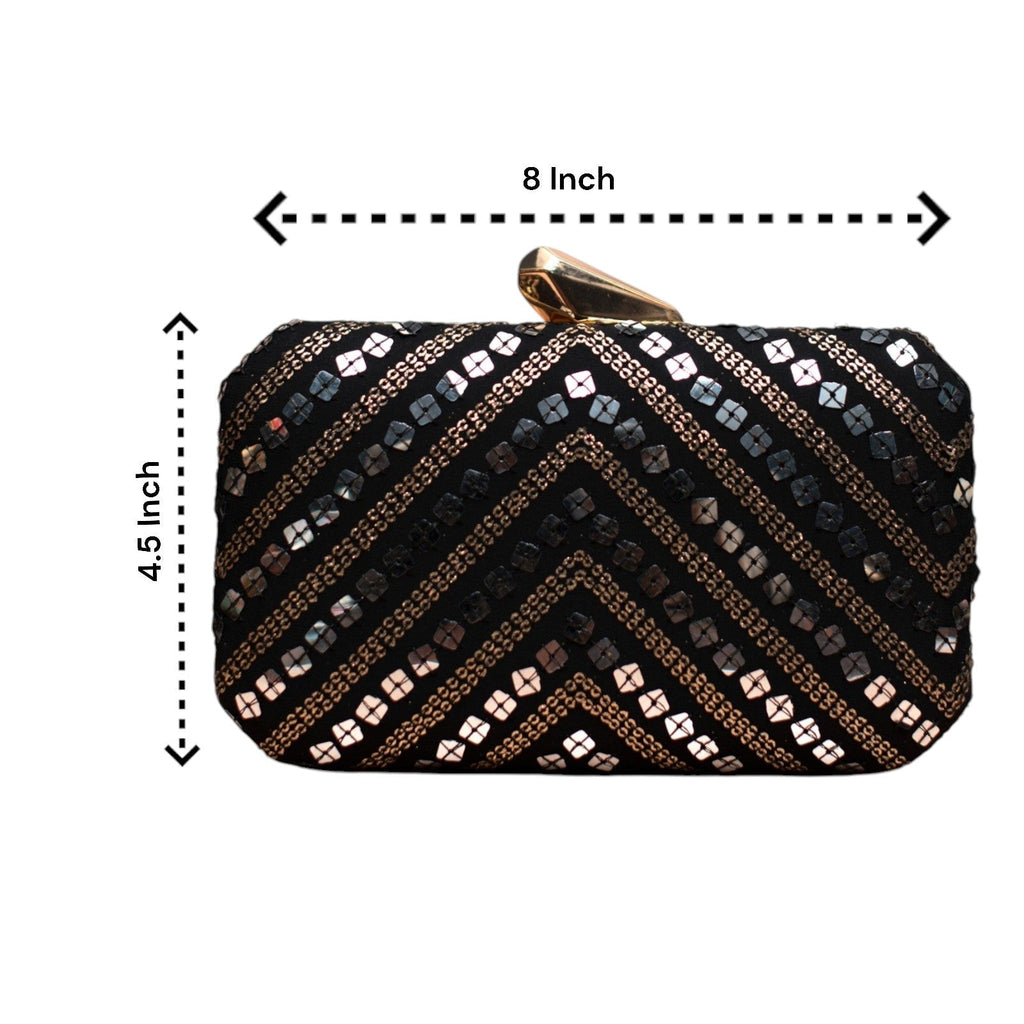 Exclusive Black Clutch with Sequence Work Clutch La Vie Bien Exclusive Black Clutch with Sequence Work